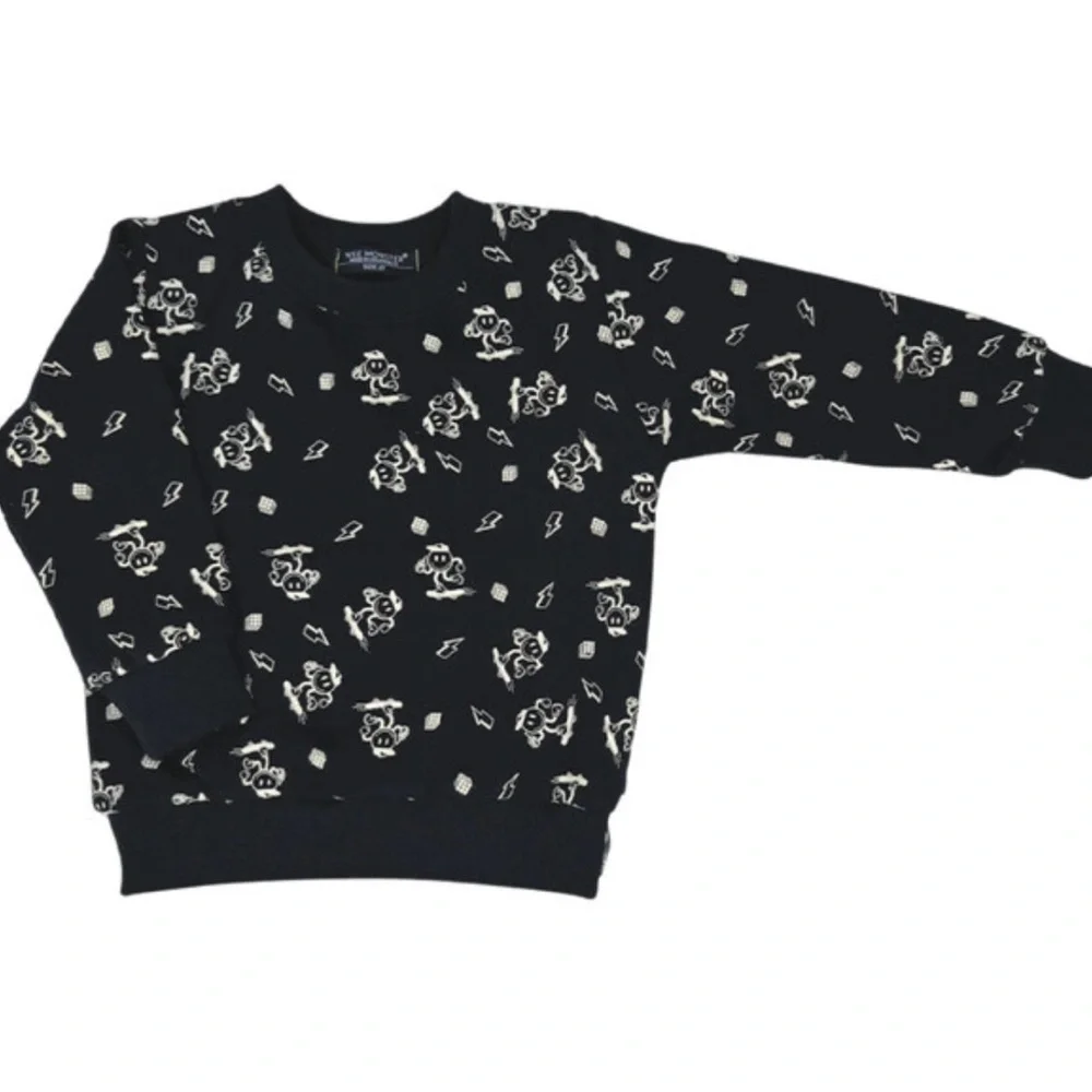 Kids WEE MONSTER Happy Skate Black Sweatshirt
